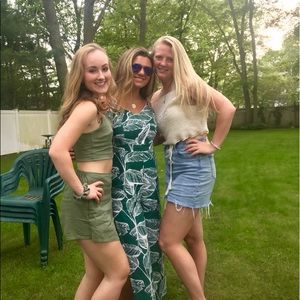 Green Palm Leaf Jumpsuit